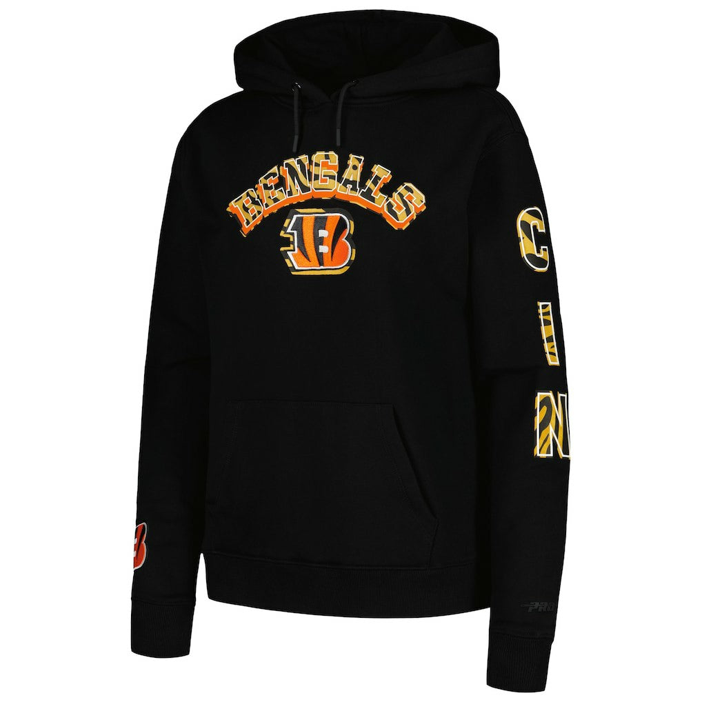 Cincinnati Bengals Pro Standard Women's Animal Print Fleece Pullover Hoodie Black - NFL