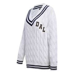 Dallas Cowboys Pro Standard Women's Prep V-Neck Pullover Sweater White - NFL