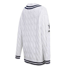 Dallas Cowboys Pro Standard Women's Prep V-Neck Pullover Sweater White - NFL