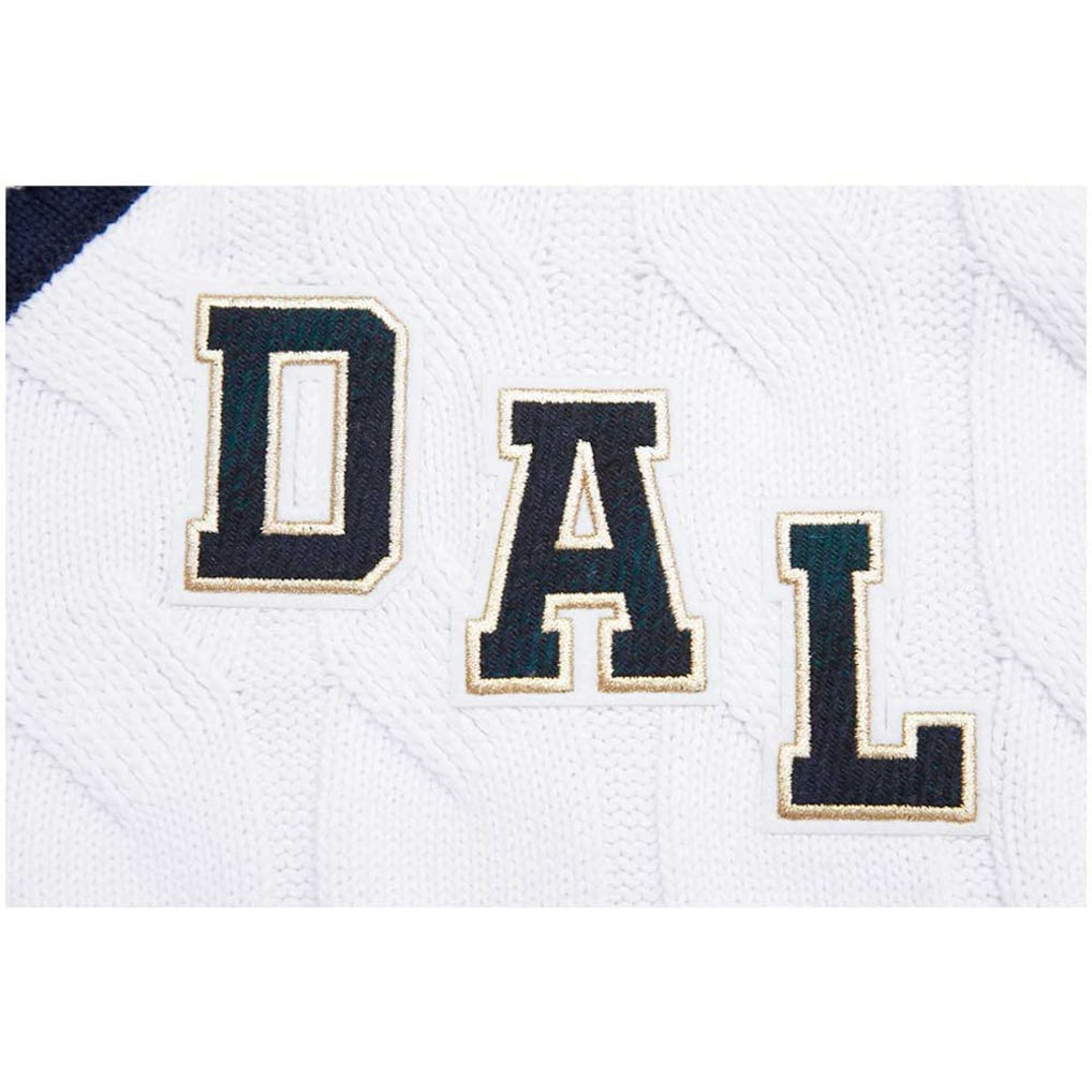 Dallas Cowboys Pro Standard Women's Prep V-Neck Pullover Sweater White - NFL