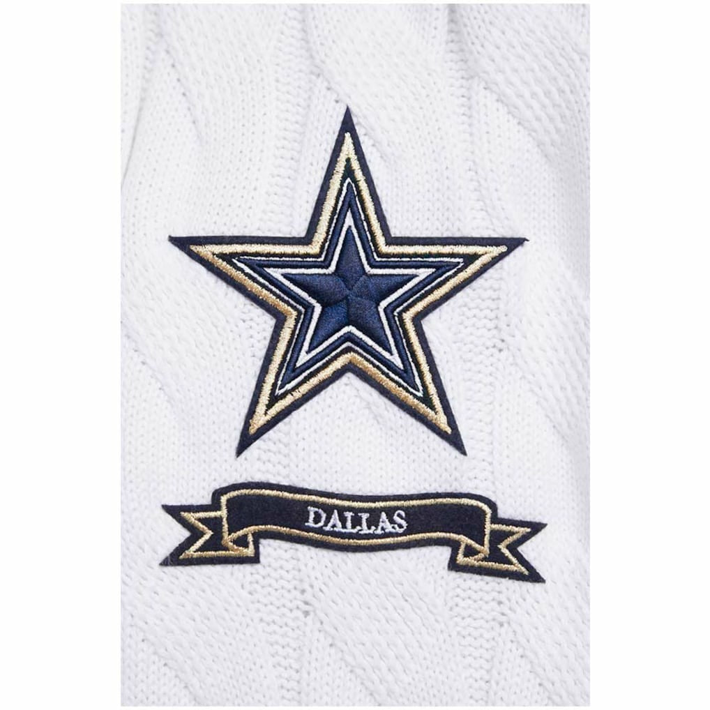 Dallas Cowboys Pro Standard Women's Prep V-Neck Pullover Sweater White - NFL