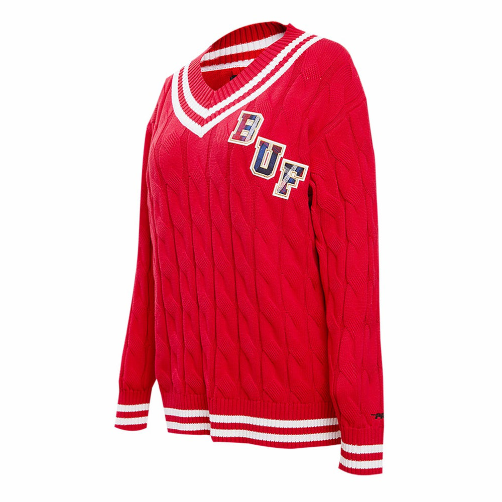 Buffalo Bills Pro Standard Women's Prep V-Neck Pullover Sweater Red - NFL