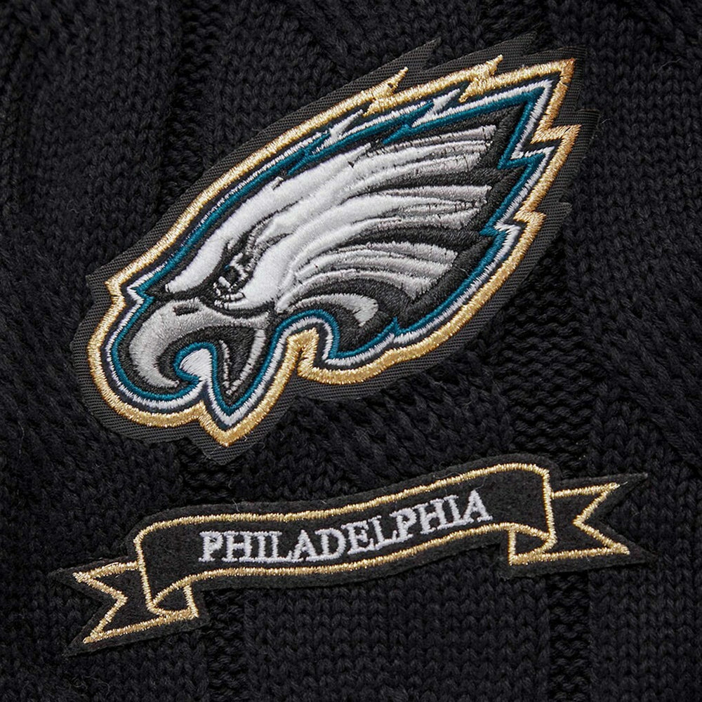 Philadelphia Eagles Pro Standard Women's Prep V-Neck Pullover Sweater Black - NFL