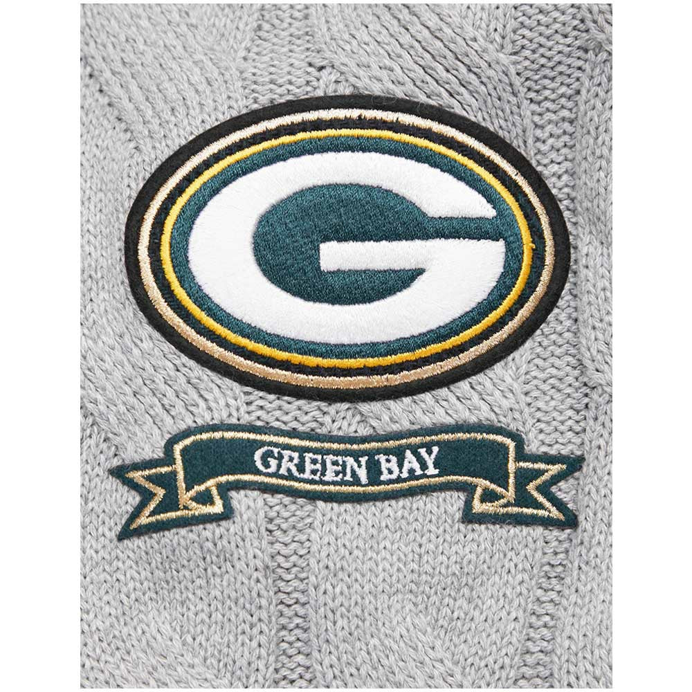 Green Bay Packers Pro Standard Women's Prep V-Neck Pullover Sweater Heather Gray - NFL