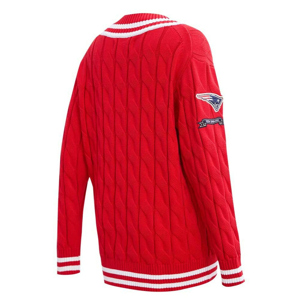 New England Patriots Pro Standard Women's Prep V-Neck Pullover Sweater Red - NFL