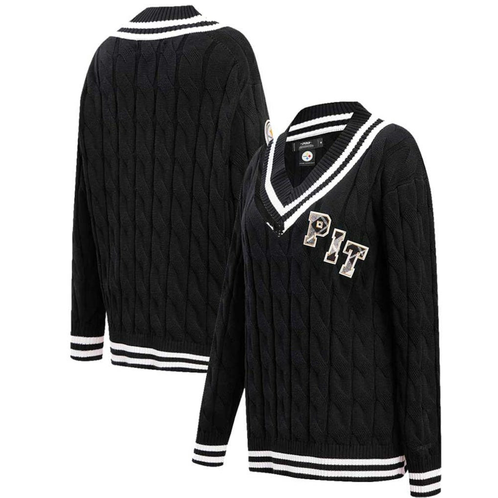 Pittsburgh Steelers Pro Standard Women's Prep V-Neck Pullover Sweater Black - NFL
