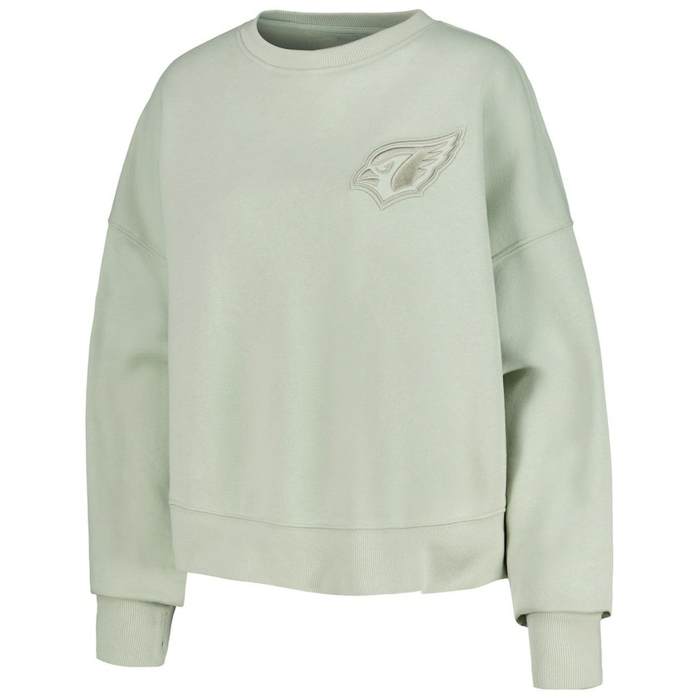 Arizona Cardinals Pro Standard Women's Oversized Cropped Neutral Pullover Sweatshirt Light Green - NFL