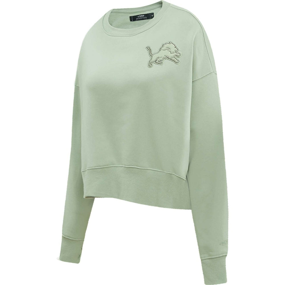 Detroit Lions Pro Standard Women's Oversized Cropped Neutral Pullover Sweatshirt Light Green - NFL