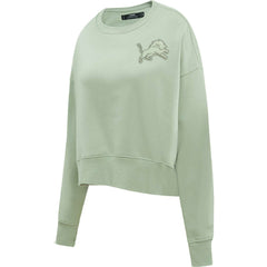 Detroit Lions Pro Standard Women's Oversized Cropped Neutral Pullover Sweatshirt Light Green - NFL