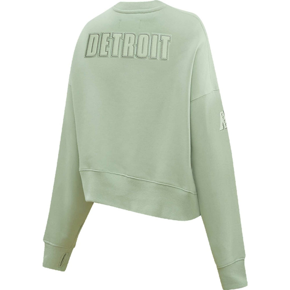Detroit Lions Pro Standard Women's Oversized Cropped Neutral Pullover Sweatshirt Light Green - NFL
