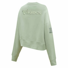 Minnesota Vikings Pro Standard Women's Oversized Cropped Neutral Pullover Sweatshirt Light Green - NFL
