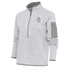 Chicago White Sox Antigua Women's Brushed Metallic Fortune Half-Zip Pullover Jacket Lifestyle