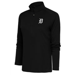 Detroit Tigers Antigua Women's Brushed Metallic Tribute Half-Zip Pullover Top Sale