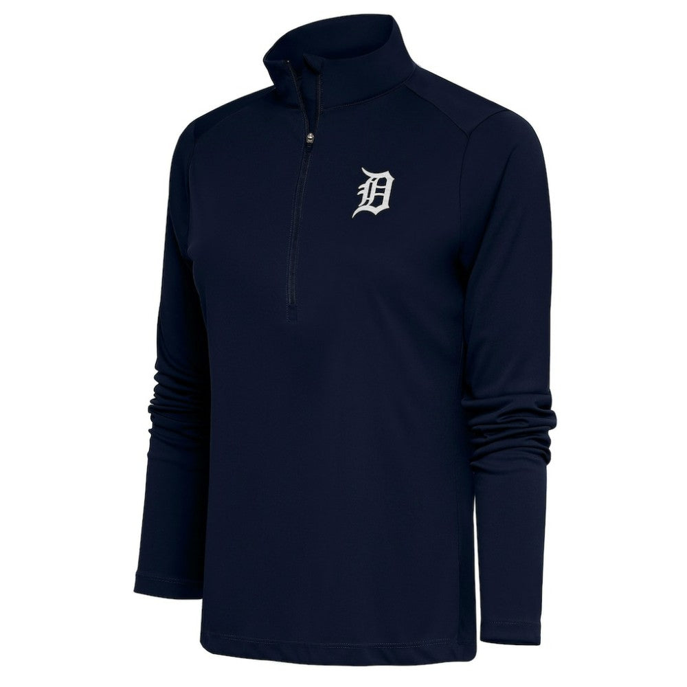 Detroit Tigers Antigua Women's Brushed Metallic Tribute Half-Zip Pullover Top Near Me