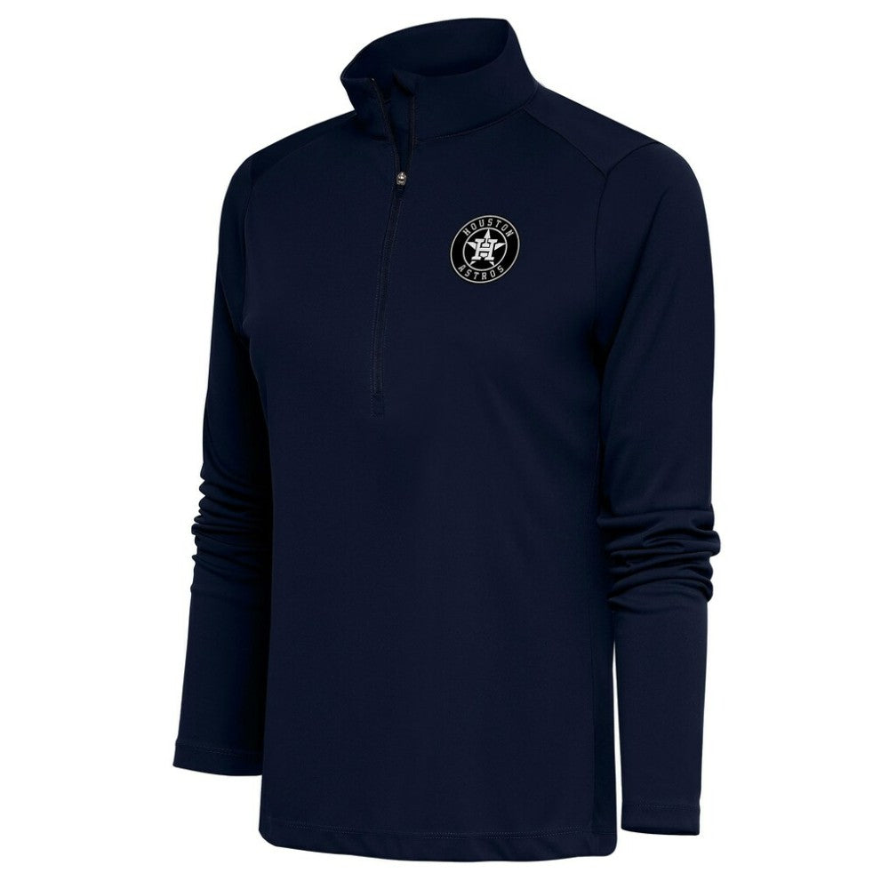 Houston Astros Antigua Women's Brushed Metallic Tribute Half-Zip Pullover Top discount