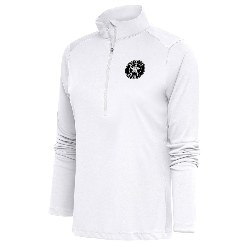 Houston Astros Antigua Women's Brushed Metallic Tribute Half-Zip Pullover Top Clearance