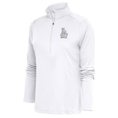 Los Angeles Dodgers Antigua Women's Brushed Metallic Tribute Half-Zip Pullover Top Lifestyle