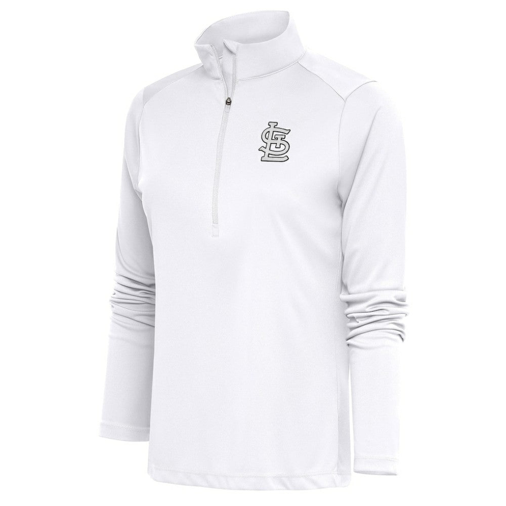 St. Louis Cardinals Antigua Women's Brushed Metallic Tribute Half-Zip Pullover Top Near Me