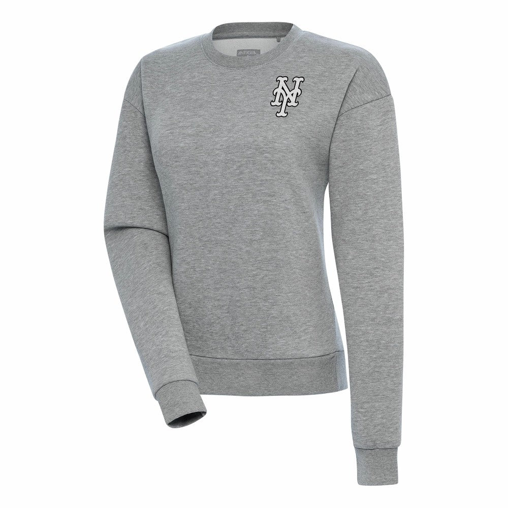 New York Mets Antigua Women's Brushed Metallic Victory Pullover Sweatshirt Clearance