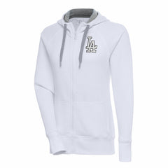 Los Angeles Dodgers Antigua Women's Brushed Metallic Victory Full-Zip Hoodie Clearance