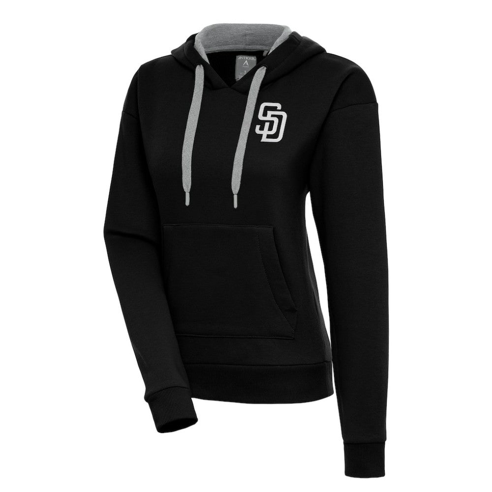 San Diego Padres Antigua Women's Brushed Metallic Victory Pullover Hoodie Sale