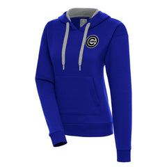Chicago Cubs Antigua Women's Brushed Metallic Victory Pullover Hoodie Sale
