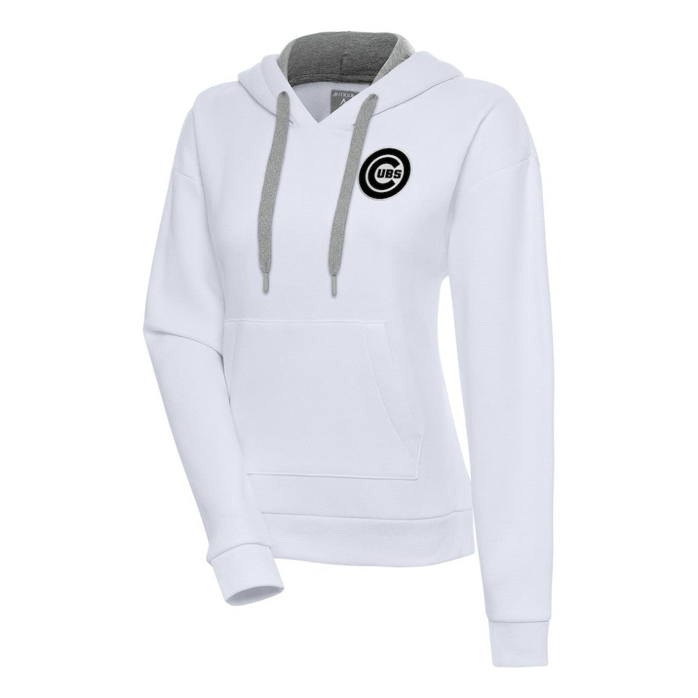 Chicago Cubs Antigua Women's Brushed Metallic Victory Pullover Hoodie Lifestyle