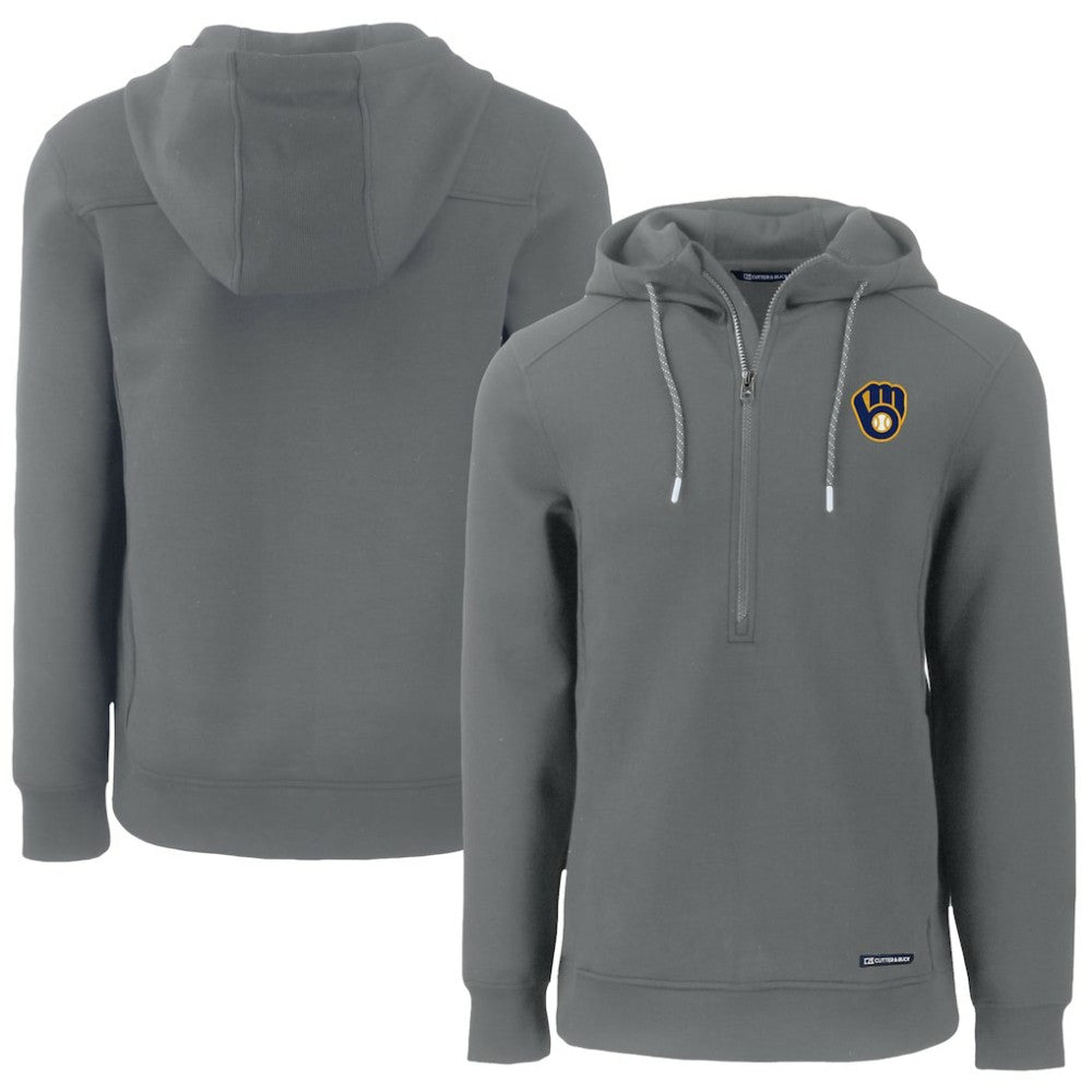 Milwaukee Brewers Cutter & Buck Roam Eco Half-Zip Recycled Pullover Hoodie Clearance