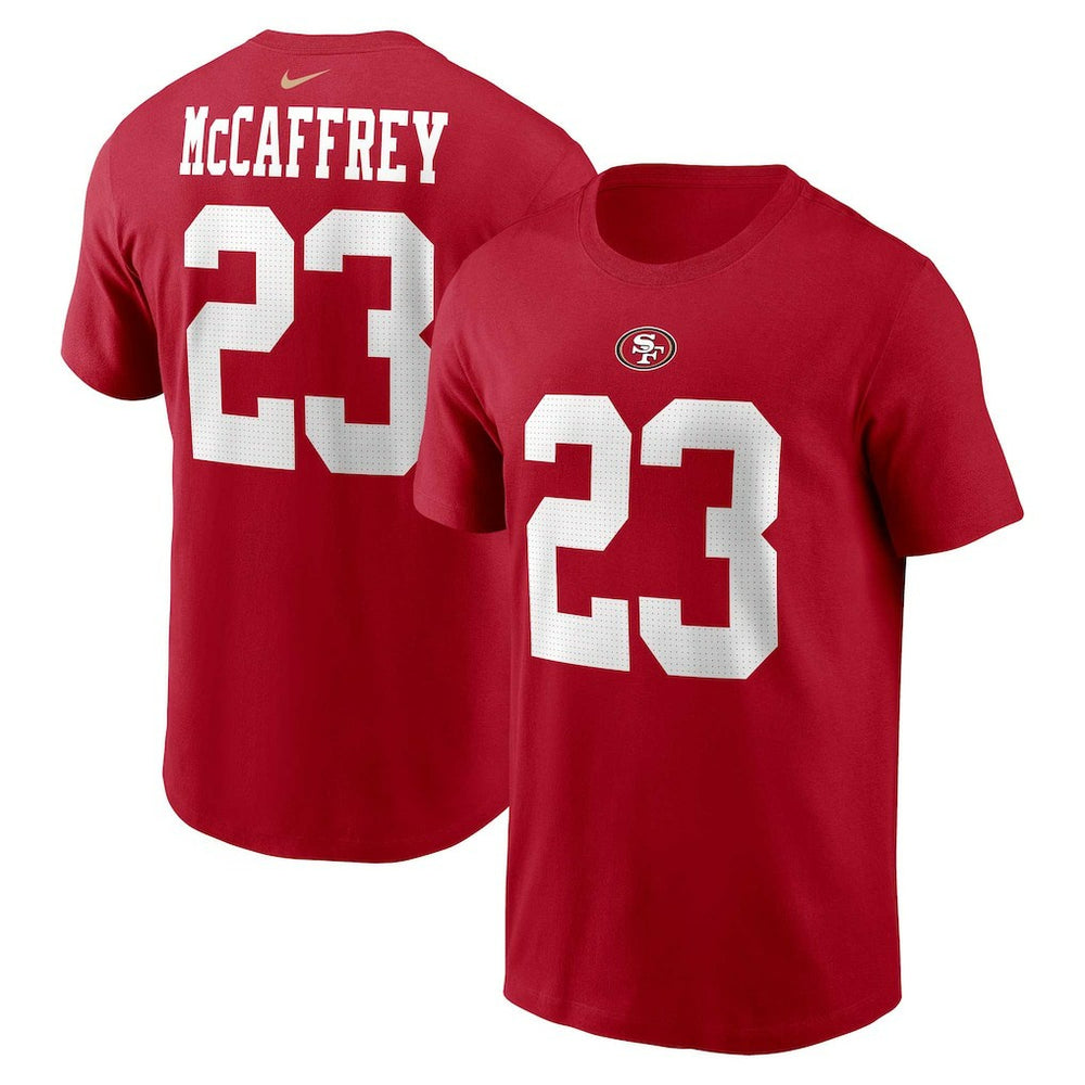 Christian McCaffrey San Francisco 49ers Player Name & Number T-Shirt Scarlet - Nike
