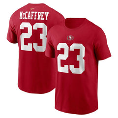 Christian McCaffrey San Francisco 49ers Player Name & Number T-Shirt Scarlet - Nike