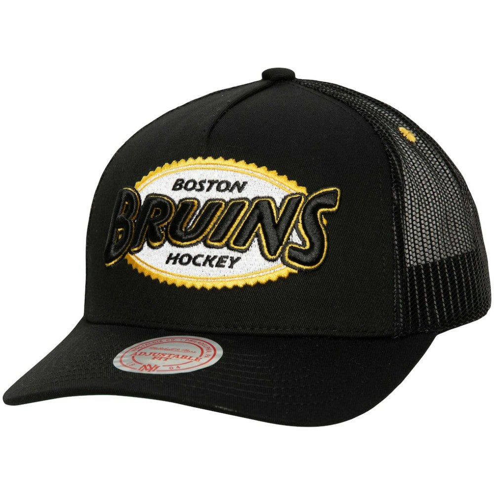Boston Bruins Mitchell & Ness Team Seal Trucker Snapback Hat Black