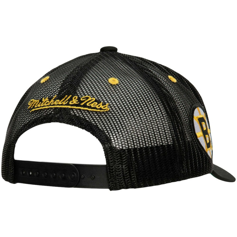 Boston Bruins Mitchell & Ness Team Seal Trucker Snapback Hat Black