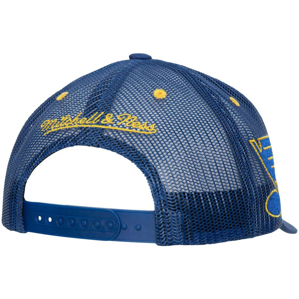 St. Louis Blues - Mitchell & Ness Team Seal Trucker Snapback Hat Blue