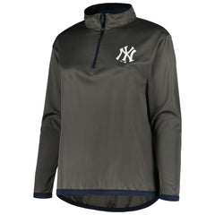 New York Yankees Profile Women's Plus Size Quarter-Zip Jacket Sale
