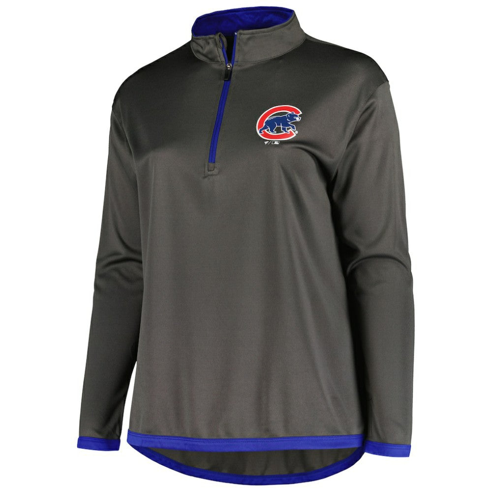 Chicago Cubs Profile Women's Plus Size Quarter-Zip Jacket for sale