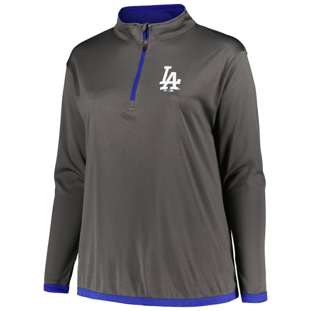 Los Angeles Dodgers Profile Women's Plus Size Quarter-Zip Jacket On Sale