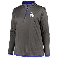 Los Angeles Dodgers Profile Women's Plus Size Quarter-Zip Jacket On Sale