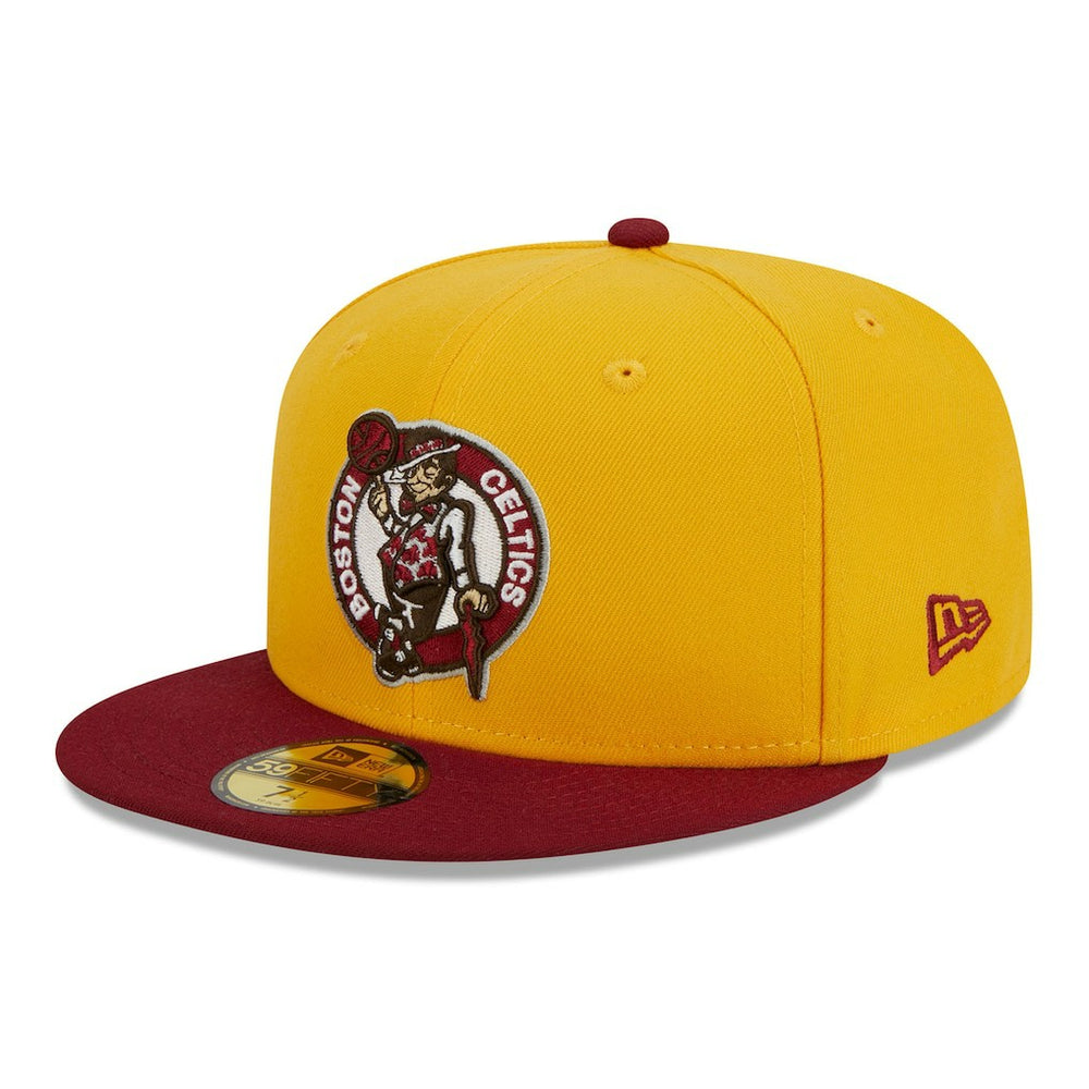 New Era - Boston Celtics Fall Leaves 2-Tone 59FIFTY Fitted Hat - Yellow/Red