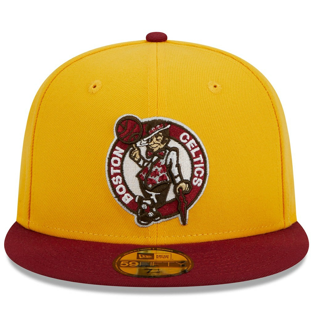New Era - Boston Celtics Fall Leaves 2-Tone 59FIFTY Fitted Hat - Yellow/Red