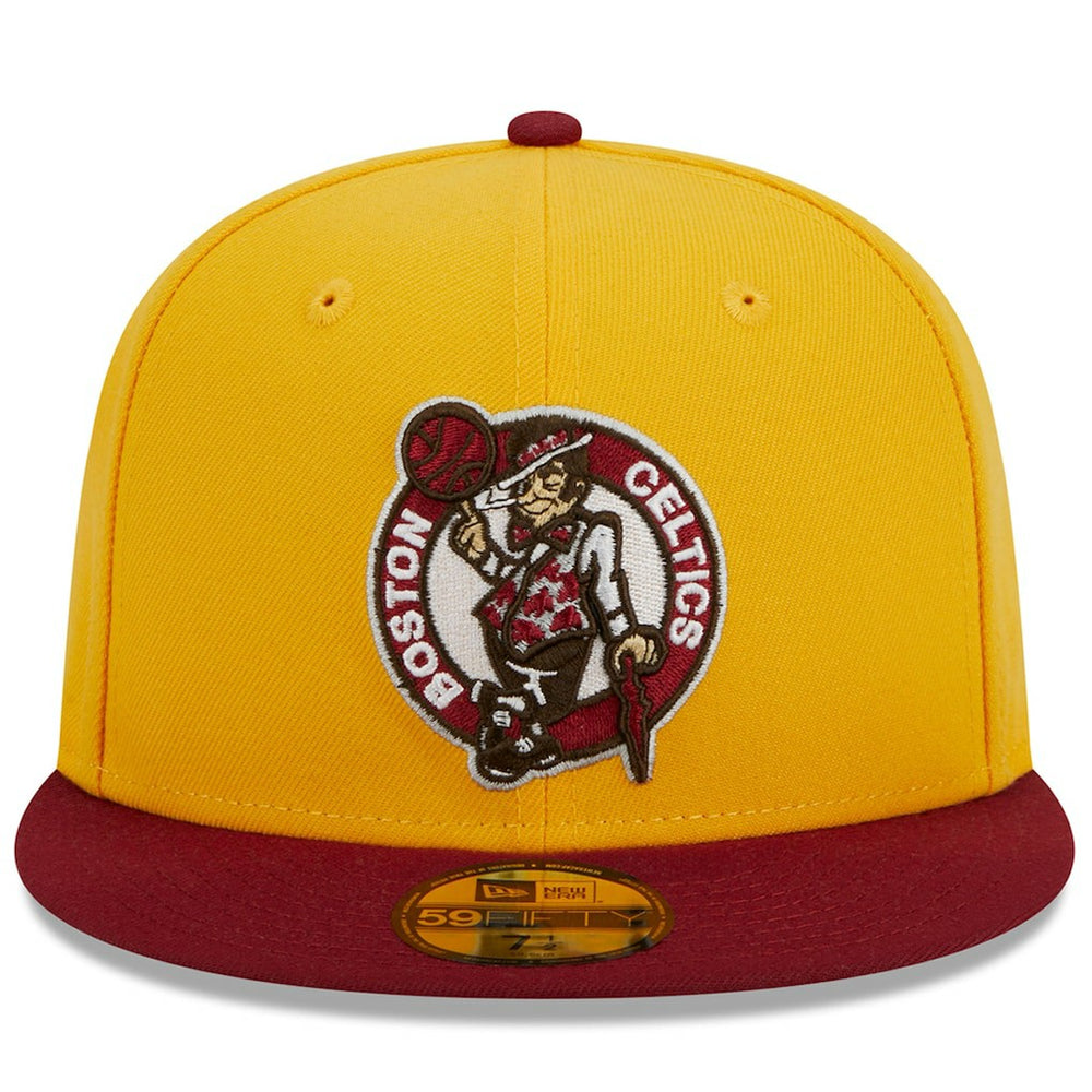 New Era - Boston Celtics Fall Leaves 2-Tone 59FIFTY Fitted Hat - Yellow/Red