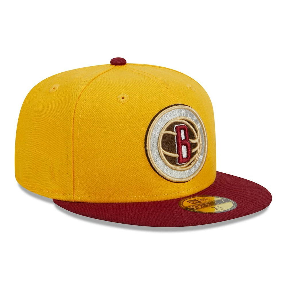 New Era - Brooklyn Nets Fall Leaves 2-Tone 59FIFTY Fitted Hat - Yellow/Red
