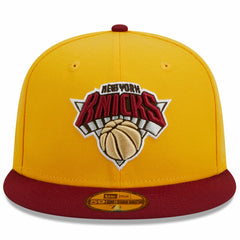 New Era - New York Knicks Fall Leaves 2-Tone 59FIFTY Fitted Hat - Yellow/Red