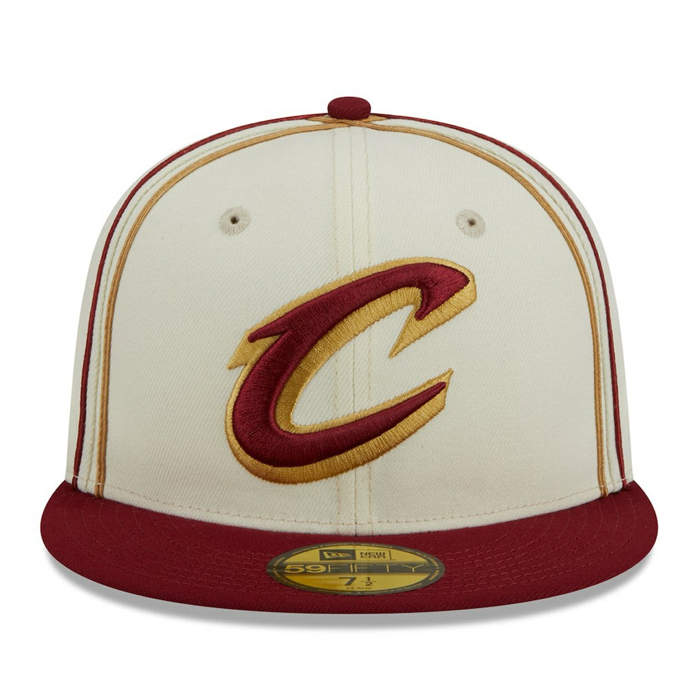 New Era - Cleveland Cavaliers Piping 2-Tone 59FIFTY Fitted Hat - Cream/Wine