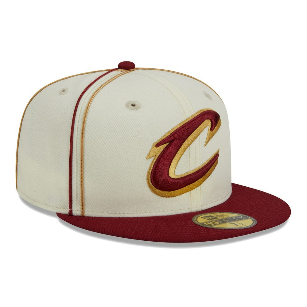 New Era - Cleveland Cavaliers Piping 2-Tone 59FIFTY Fitted Hat - Cream/Wine