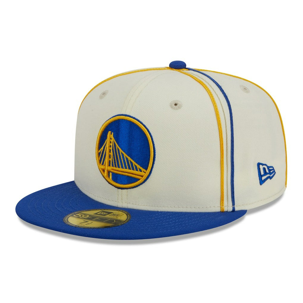 New Era - Golden State Warriors Piping 2-Tone 59FIFTY Fitted Hat - Cream/Royal