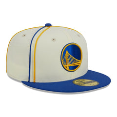 New Era - Golden State Warriors Piping 2-Tone 59FIFTY Fitted Hat - Cream/Royal