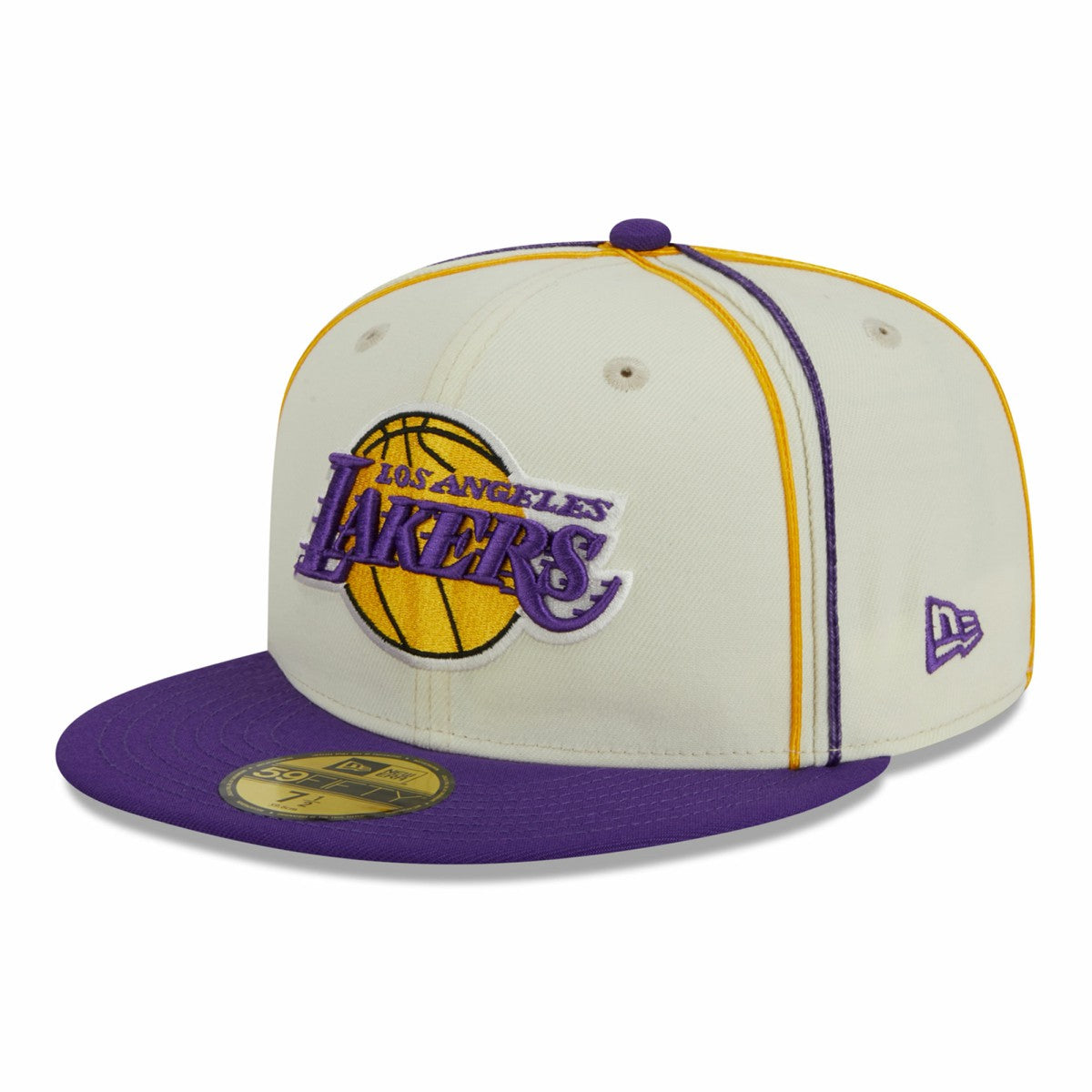 New Era - Los Angeles Lakers Piping 2-Tone 59FIFTY Fitted Hat - Cream/Purple
