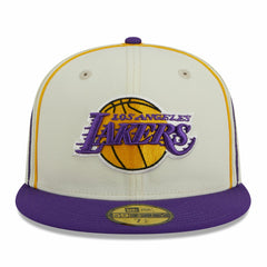 New Era - Los Angeles Lakers Piping 2-Tone 59FIFTY Fitted Hat - Cream/Purple