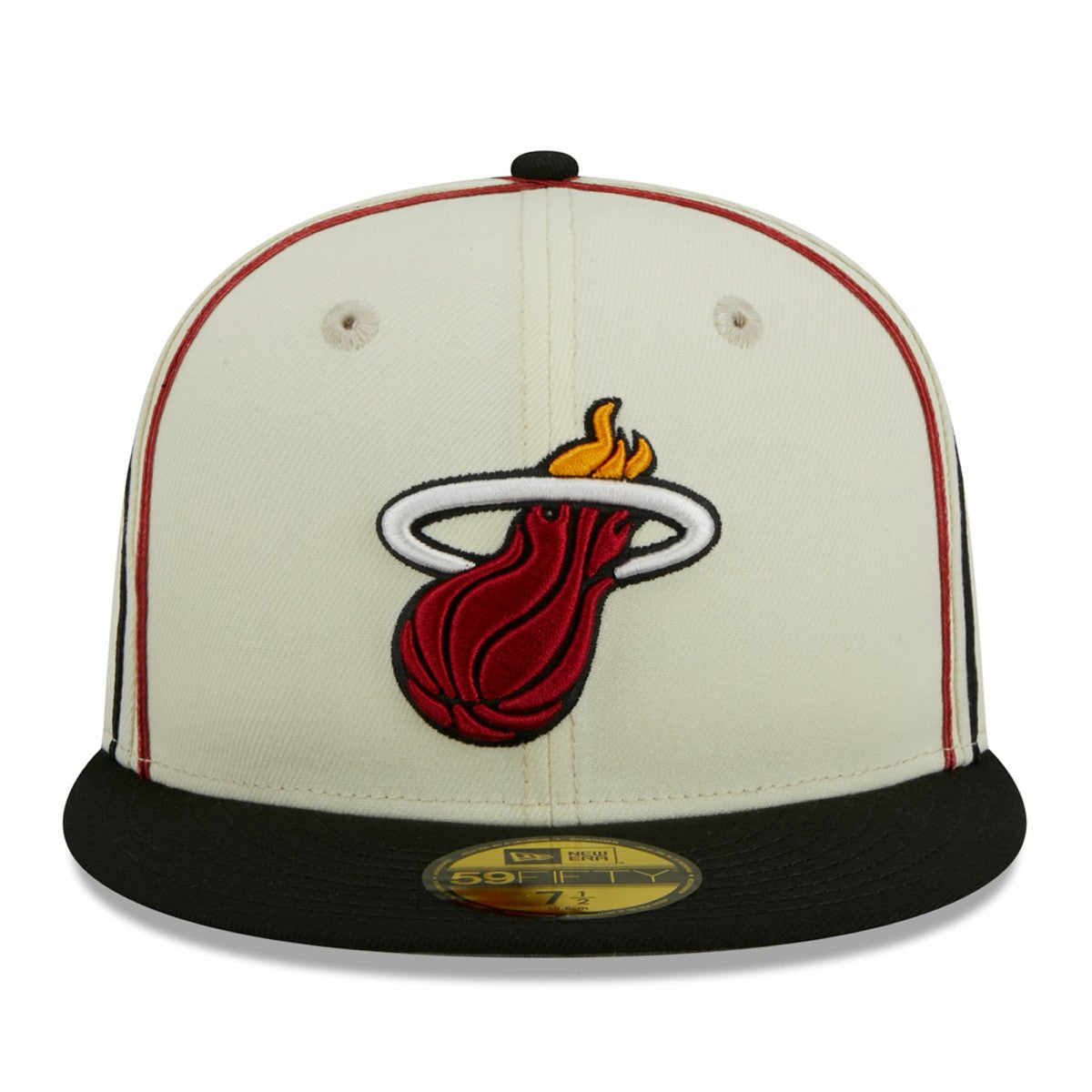 New Era - Miami Heat Piping 2-Tone 59FIFTY Fitted Hat - Cream/Black