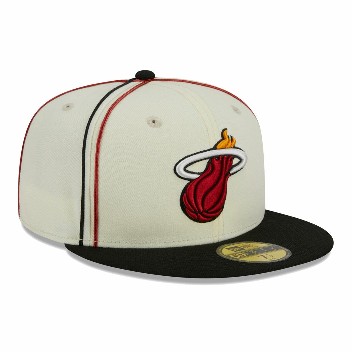 New Era - Miami Heat Piping 2-Tone 59FIFTY Fitted Hat - Cream/Black